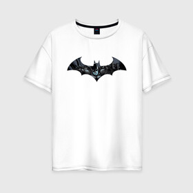 Женская футболка хлопок Oversize с принтом Batman в Курске, 100% хлопок | свободный крой, круглый ворот, спущенный рукав, длина до линии бедер
 | bat man | batman | batman comics | caped crusader | comics | dark knight | shtatjl | бетмен | брюс уэйн | бэт мен | бэтмен | тёмный рыцарь