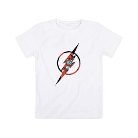Детская футболка хлопок с принтом Flash в Курске, 100% хлопок | круглый вырез горловины, полуприлегающий силуэт, длина до линии бедер | Тематика изображения на принте: barry allen | flash | shtatflash | барри аллен | флеш | флэш