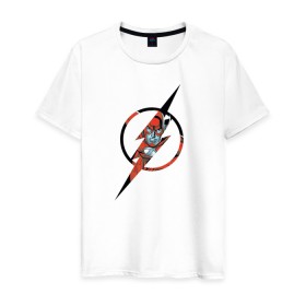 Мужская футболка хлопок с принтом Flash в Курске, 100% хлопок | прямой крой, круглый вырез горловины, длина до линии бедер, слегка спущенное плечо. | barry allen | flash | shtatflash | барри аллен | флеш | флэш