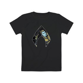 Детская футболка хлопок с принтом Aquaman в Курске, 100% хлопок | круглый вырез горловины, полуприлегающий силуэт, длина до линии бедер | aquaman | arthur curry | dc | dc comics | shtatjl | аквамен | артур карри