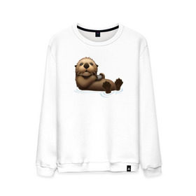 Мужской свитшот хлопок с принтом Otter emoji в Курске, 100% хлопок |  | 