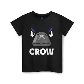 Детская футболка хлопок с принтом Brawl Stars CROW в Курске, 100% хлопок | круглый вырез горловины, полуприлегающий силуэт, длина до линии бедер | brawl | brawl stars | crow | leon | stars | бравл | бравл старс | браво старс | ворон | ворона | игра | компьютерная | костюм | кофта | кров | леон | онлайн | старс