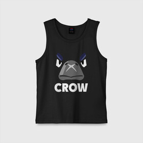 Детская майка хлопок с принтом Brawl Stars CROW в Курске,  |  | brawl | brawl stars | crow | leon | stars | бравл | бравл старс | браво старс | ворон | ворона | игра | компьютерная | костюм | кофта | кров | леон | онлайн | старс