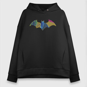 Женское худи Oversize хлопок с принтом Batman logo в Курске, френч-терри — 70% хлопок, 30% полиэстер. Мягкий теплый начес внутри —100% хлопок | боковые карманы, эластичные манжеты и нижняя кромка, капюшон на магнитной кнопке | bat man | batman | batman comics | caped crusader | comics | dark knight | shtatjl | бетмен | брюс уэйн | бэт мен | бэтмен | тёмный рыцарь