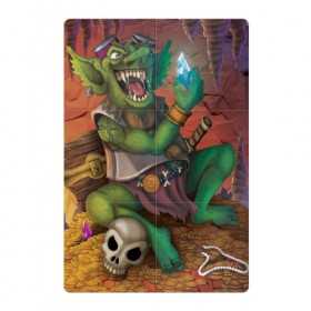 Магнитный плакат 2Х3 с принтом Greedy Goblin в Курске, Полимерный материал с магнитным слоем | 6 деталей размером 9*9 см | greedy goblin жадный гоблин