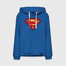 Мужская толстовка с принтом Superman logo в Курске, френч-терри, мягкий теплый начес внутри (100% хлопок) | карман-кенгуру, эластичные манжеты и нижняя кромка, капюшон с подкладом и шнурком | clark kent | superman | кларк кент | супермен | супермэн