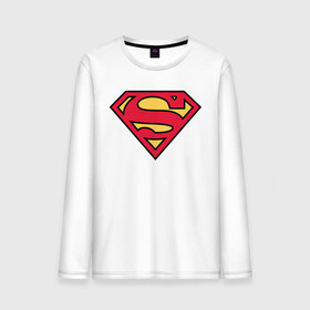 Мужской лонгслив хлопок с принтом Superman logo в Курске, 100% хлопок |  | clark kent | superman | кларк кент | супермен | супермэн