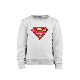 Детский свитшот хлопок с принтом Superman logo в Курске, 100% хлопок | круглый вырез горловины, эластичные манжеты, пояс и воротник | Тематика изображения на принте: clark kent | superman | кларк кент | супермен | супермэн