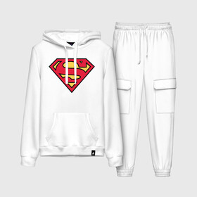 Женский костюм хлопок (с толстовкой) с принтом Superman logo в Курске,  |  | clark kent | superman | кларк кент | супермен | супермэн