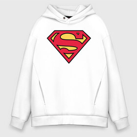 Мужское худи Oversize хлопок с принтом Superman logo в Курске, френч-терри — 70% хлопок, 30% полиэстер. Мягкий теплый начес внутри —100% хлопок | боковые карманы, эластичные манжеты и нижняя кромка, капюшон на магнитной кнопке | clark kent | superman | кларк кент | супермен | супермэн