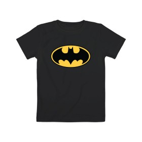 Детская футболка хлопок с принтом Batman logo в Курске, 100% хлопок | круглый вырез горловины, полуприлегающий силуэт, длина до линии бедер | Тематика изображения на принте: bat man | batman | batman comics | caped crusader | comics | dark knight | бетмен | брюс уэйн | бэт мен | бэтмен | тёмный рыцарь