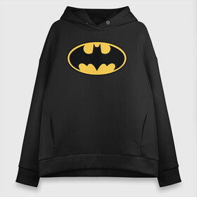 Женское худи Oversize хлопок с принтом Batman logo в Курске, френч-терри — 70% хлопок, 30% полиэстер. Мягкий теплый начес внутри —100% хлопок | боковые карманы, эластичные манжеты и нижняя кромка, капюшон на магнитной кнопке | bat man | batman | batman comics | caped crusader | comics | dark knight | бетмен | брюс уэйн | бэт мен | бэтмен | тёмный рыцарь