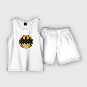 Детская пижама с шортами хлопок с принтом Batman sign в Курске,  |  | bat man | batman | batman comics | caped crusader | comics | dark knight | shtatjl | бетмен | брюс уэйн | бэт мен | бэтмен | тёмный рыцарь