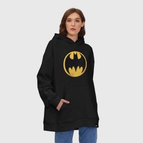 Худи SuperOversize хлопок с принтом Batman sign в Курске, 70% хлопок, 30% полиэстер, мягкий начес внутри | карман-кенгуру, эластичная резинка на манжетах и по нижней кромке, двухслойный капюшон
 | bat man | batman | batman comics | caped crusader | comics | dark knight | shtatjl | бетмен | брюс уэйн | бэт мен | бэтмен | тёмный рыцарь