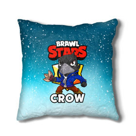 Подушка 3D с принтом BRAWL STARS CROW в Курске, наволочка – 100% полиэстер, наполнитель – холлофайбер (легкий наполнитель, не вызывает аллергию). | состоит из подушки и наволочки. Наволочка на молнии, легко снимается для стирки | Тематика изображения на принте: brawl stars | brawl stars crow | brawler | crow | бравл старз | бравлер | ворон