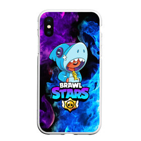 Чехол для iPhone XS Max матовый с принтом BRAWL STARS LEON SHARK в Курске, Силикон | Область печати: задняя сторона чехла, без боковых панелей | 8 bit | 8 бит | bibi | brawl stars | bull | coach mike | colt | crow | evil gene | gale | gene | leon | leon shark | max | mecha crow | mortis | mr.p | nani | phoenix | sally leon | sandy | shark | spike | sprout | stars | tara