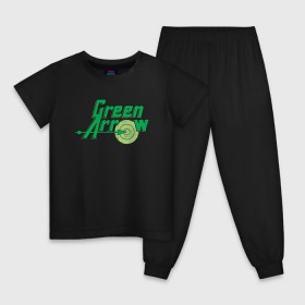 Детская пижама хлопок с принтом Green Arrow в Курске, 100% хлопок |  брюки и футболка прямого кроя, без карманов, на брюках мягкая резинка на поясе и по низу штанин
 | dc | dc comics | green arrow | shtatjl | зелёная стрела