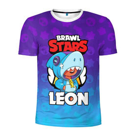 Мужская футболка 3D спортивная с принтом BRAWL STARS LEON SHARK в Курске, 100% полиэстер с улучшенными характеристиками | приталенный силуэт, круглая горловина, широкие плечи, сужается к линии бедра | 8 bit | 8 бит | brawl stars | bull | colt | crow | leon | leon shark | shark | stars | акула | берли | ворон | динамайк | кольт | леон | леон акула | нита | спайк | шелли | эль примо