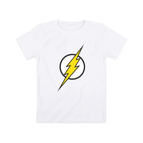 Детская футболка хлопок с принтом Flash в Курске, 100% хлопок | круглый вырез горловины, полуприлегающий силуэт, длина до линии бедер | barry allen | dc | dc comics | flash | барри аллен | флеш | флэш
