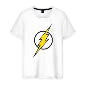 Мужская футболка хлопок с принтом Flash в Курске, 100% хлопок | прямой крой, круглый вырез горловины, длина до линии бедер, слегка спущенное плечо. | barry allen | dc | dc comics | flash | барри аллен | флеш | флэш