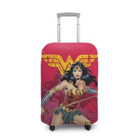 Чехол для чемодана 3D с принтом Wonder Woman в Курске, 86% полиэфир, 14% спандекс | двустороннее нанесение принта, прорези для ручек и колес | dc | dc comics | diana prince | shtatjl | wonder woman | вандер вуман | вондер вуман | диана принс | супер женщина | чудо женщина