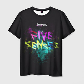 Мужская футболка 3D с принтом Five Senses в Курске, 100% полиэфир | прямой крой, круглый вырез горловины, длина до линии бедер | five senses | hongseok | jinho | kino | pentagon | ptg | shinwon | wooseok | yan an | yeo one | yuto | ёвон | идон | йенан | кино | усок | хонсок | чжинхо | шинвон | юто