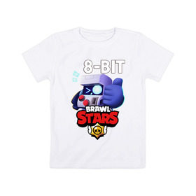 Детская футболка хлопок с принтом Brawl Stars 8-BIT в Курске, 100% хлопок | круглый вырез горловины, полуприлегающий силуэт, длина до линии бедер | 8 bit | 8 бит | brawl | brawl stars | crow | leon | stars | бравл | бравл старс | браво старс | игра | компьютерная | кров | леон | онлайн | старс