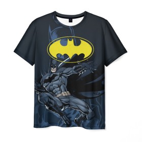 Мужская футболка 3D с принтом Batman в Курске, 100% полиэфир | прямой крой, круглый вырез горловины, длина до линии бедер | bat man | batman | batman comics | caped crusader | comics | dark knight | бетмен | брюс уэйн | бэт мен | бэтмен | тёмный рыцарь