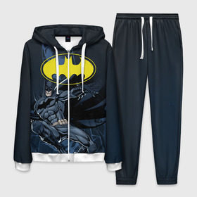 Мужской костюм 3D с принтом Batman в Курске, 100% полиэстер | Манжеты и пояс оформлены тканевой резинкой, двухслойный капюшон со шнурком для регулировки, карманы спереди | bat man | batman | batman comics | caped crusader | comics | dark knight | бетмен | брюс уэйн | бэт мен | бэтмен | тёмный рыцарь