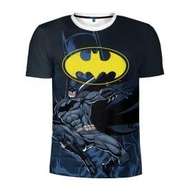 Мужская футболка 3D спортивная с принтом Batman в Курске, 100% полиэстер с улучшенными характеристиками | приталенный силуэт, круглая горловина, широкие плечи, сужается к линии бедра | bat man | batman | batman comics | caped crusader | comics | dark knight | бетмен | брюс уэйн | бэт мен | бэтмен | тёмный рыцарь