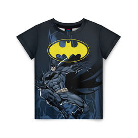 Детская футболка 3D с принтом Batman в Курске, 100% гипоаллергенный полиэфир | прямой крой, круглый вырез горловины, длина до линии бедер, чуть спущенное плечо, ткань немного тянется | bat man | batman | batman comics | caped crusader | comics | dark knight | бетмен | брюс уэйн | бэт мен | бэтмен | тёмный рыцарь