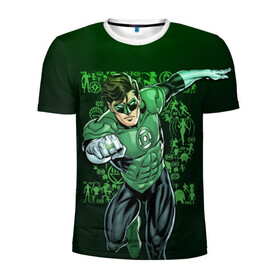 Мужская футболка 3D спортивная с принтом Green Lantern в Курске, 100% полиэстер с улучшенными характеристиками | приталенный силуэт, круглая горловина, широкие плечи, сужается к линии бедра | dc | dc comics | green lantern | shtatjl | зеленый фонарь