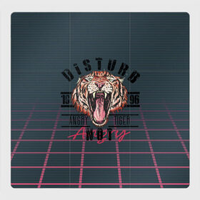 Магнитный плакат 3Х3 с принтом Злой тигр Angry Tiger в Курске, Полимерный материал с магнитным слоем | 9 деталей размером 9*9 см | Тематика изображения на принте: 1996 | агрессивный | большая кошка | голова | злой | клыки | кошка | крупная кошка | лев | тигр