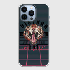 Чехол для iPhone 13 Pro с принтом Злой тигр Angry Tiger в Курске,  |  | Тематика изображения на принте: 1996 | агрессивный | большая кошка | голова | злой | клыки | кошка | крупная кошка | лев | тигр