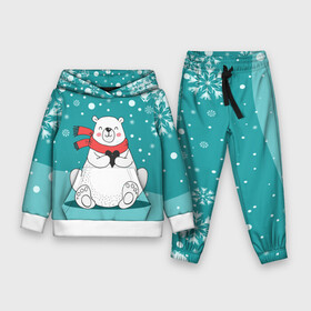Детский костюм 3D (с толстовкой) с принтом North bear в Курске,  |  | Тематика изображения на принте: happy new year | santa | дед мороз | каникулы | мороз | новогодний свитер | новый год | оливье | праздник | рождество | санта клаус | свитер новогодний | снег | снегурочка | снежинки