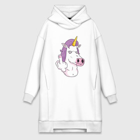 Платье-худи хлопок с принтом Злой Единорог в Курске,  |  | angry | angry unicorn | unicorn | единорог | злой | злой единорог | радуга