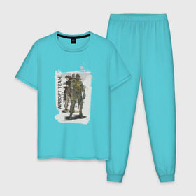 Мужская пижама хлопок с принтом Airsoft team в Курске, 100% хлопок | брюки и футболка прямого кроя, без карманов, на брюках мягкая резинка на поясе и по низу штанин
 | airsoft | оружие | снаряжение | страйкбол