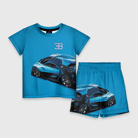 Детский костюм с шортами 3D с принтом Bugatti в Курске,  |  | Тематика изображения на принте: bugatti | car | italy | motorsport | prestige | автомобиль | автоспорт | бугатти | италия | престиж
