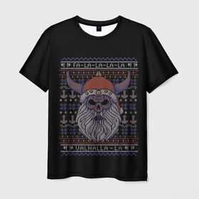 Мужская футболка 3D с принтом Vikings Xmas Sweater в Курске, 100% полиэфир | прямой крой, круглый вырез горловины, длина до линии бедер | christmas | king | new | ragnar | skandinavia | snow | snowflakes | valhalla | vikings | xmas | year | вальхалла | викинги | год | король | новый | рагнар | рождество | скандинавия | снег