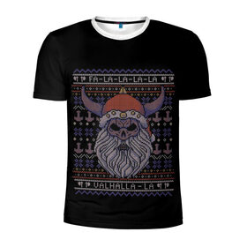 Мужская футболка 3D спортивная с принтом Vikings Xmas Sweater в Курске, 100% полиэстер с улучшенными характеристиками | приталенный силуэт, круглая горловина, широкие плечи, сужается к линии бедра | Тематика изображения на принте: christmas | king | new | ragnar | skandinavia | snow | snowflakes | valhalla | vikings | xmas | year | вальхалла | викинги | год | король | новый | рагнар | рождество | скандинавия | снег