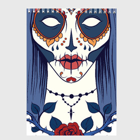 Скетчбук с принтом Мексиканский сахарный череп в Курске, 100% бумага
 | 48 листов, плотность листов — 100 г/м2, плотность картонной обложки — 250 г/м2. Листы скреплены сверху удобной пружинной спиралью | day of the dead | dia de los muertos | gothic | halloween | skull | sugar skull | готика | день мертвых | женский череп | мексиканский череп | мистика | подарок | сахарный череп | хэллоуин