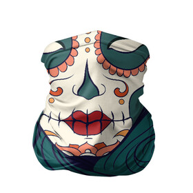 Бандана-труба 3D с принтом Мексиканский сахарный череп в Курске, 100% полиэстер, ткань с особыми свойствами — Activecool | плотность 150‒180 г/м2; хорошо тянется, но сохраняет форму | day of the dead | dia de los muertos | gothic | halloween | skull | sugar skull | готика | день мертвых | женский череп | мексиканский череп | мистика | подарок | сахарный череп | хэллоуин