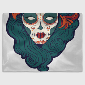 Плед 3D с принтом Мексиканский сахарный череп в Курске, 100% полиэстер | закругленные углы, все края обработаны. Ткань не мнется и не растягивается | day of the dead | dia de los muertos | gothic | halloween | skull | sugar skull | готика | день мертвых | женский череп | мексиканский череп | мистика | подарок | сахарный череп | хэллоуин