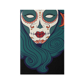 Обложка для паспорта матовая кожа с принтом Мексиканский сахарный череп в Курске, натуральная матовая кожа | размер 19,3 х 13,7 см; прозрачные пластиковые крепления | Тематика изображения на принте: day of the dead | dia de los muertos | gothic | halloween | skull | sugar skull | готика | день мертвых | женский череп | мексиканский череп | мистика | подарок | сахарный череп | хэллоуин