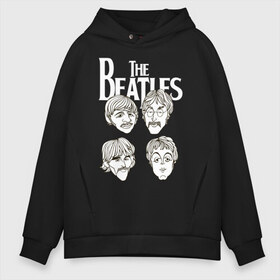 Мужское худи Oversize хлопок с принтом The Beatles team в Курске, френч-терри — 70% хлопок, 30% полиэстер. Мягкий теплый начес внутри —100% хлопок | боковые карманы, эластичные манжеты и нижняя кромка, капюшон на магнитной кнопке | beatles | rock | the beatles | битлз | битлс | музыка | рок