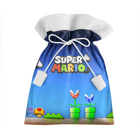 Подарочный 3D мешок с принтом Super Mario в Курске, 100% полиэстер | Размер: 29*39 см | concept art | enemies | first level | fungus | game art | kirbys adventure | luigi’s mansion | mario | mario bros | minimalism | pixels | super mario | super mario 2 | марио