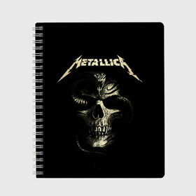 Тетрадь с принтом Metallica в Курске, 100% бумага | 48 листов, плотность листов — 60 г/м2, плотность картонной обложки — 250 г/м2. Листы скреплены сбоку удобной пружинной спиралью. Уголки страниц и обложки скругленные. Цвет линий — светло-серый
 | heavy metal | metal | metallica | гитара | группы | метал | металлика | музыка | рок | трэш метал | хєви метал