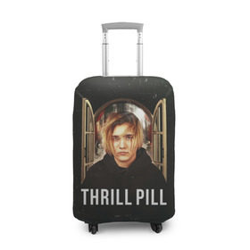 Чехол для чемодана 3D с принтом THRILL PILL - Грустная Песня в Курске, 86% полиэфир, 14% спандекс | двустороннее нанесение принта, прорези для ручек и колес | fuelle | logo | music | noir | pil | pill | rap | raper | symbol | thril | thrill | tril | trill | дамб | лого | музыка | пил | пилл | рэп | рэппер | сам | символ | трил | трилл | тхрил | тхрилл | фотографии | щит