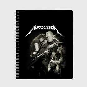 Тетрадь с принтом Metallica в Курске, 100% бумага | 48 листов, плотность листов — 60 г/м2, плотность картонной обложки — 250 г/м2. Листы скреплены сбоку удобной пружинной спиралью. Уголки страниц и обложки скругленные. Цвет линий — светло-серый
 | heavy metal | metal | metallica | гитара | группы | метал | металлика | музыка | рок | трэш метал | хєви метал