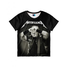 Детская футболка 3D с принтом Metallica в Курске, 100% гипоаллергенный полиэфир | прямой крой, круглый вырез горловины, длина до линии бедер, чуть спущенное плечо, ткань немного тянется | heavy metal | metal | metallica | гитара | группы | метал | металлика | музыка | рок | трэш метал | хєви метал